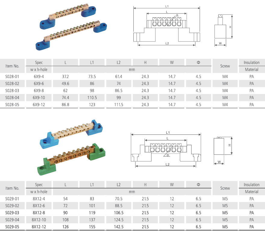 Brass Terminal Block S028 S029