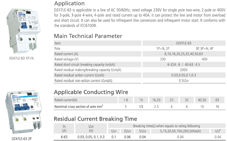 CIRCUIT BREAKER DZ47LE