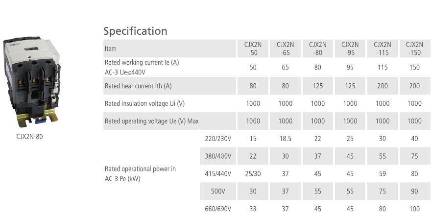 CONTACTOR CJX2N 3