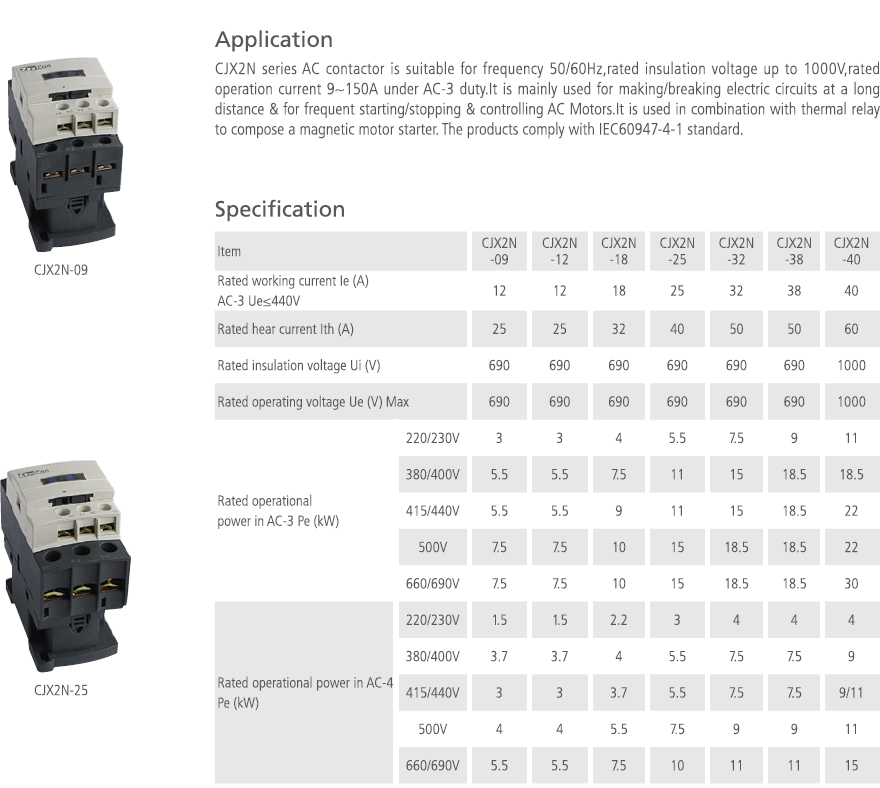 CONTACTOR CJX2N